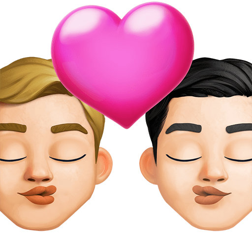 Bacio: Uomo, Uomo, Carnagione Medio-Chiara, Carnagione Chiara
