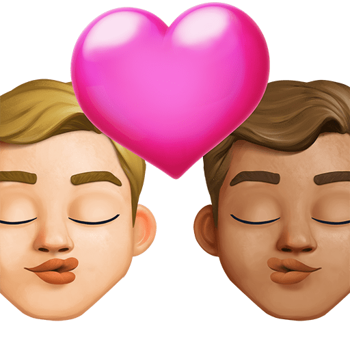 Bacio: Uomo, Uomo, Carnagione Medio-Chiara, Carnagione Media