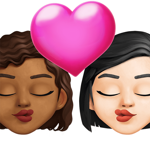 Bacio: Donna, Donna, Carnagione Medio-Scura, Carnagione Chiara