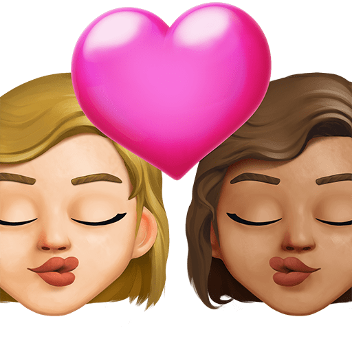 Bacio: Donna, Donna, Carnagione Medio-Chiara, Carnagione Media