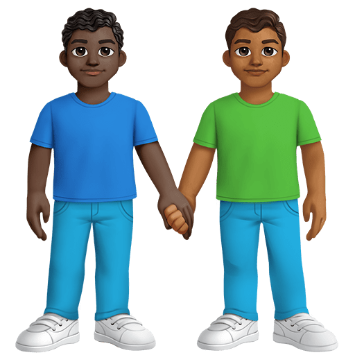 Due Uomini Che Si Tengono Per Mano: Carnagione Scura, Carnagione Medio-Scura
