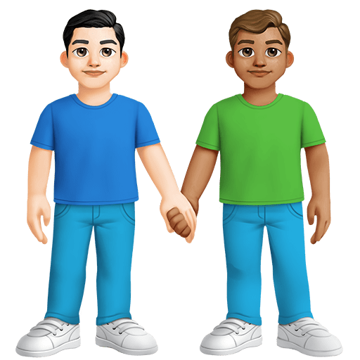 Due Uomini Che Si Tengono Per Mano: Carnagione Chiara, Carnagione Media