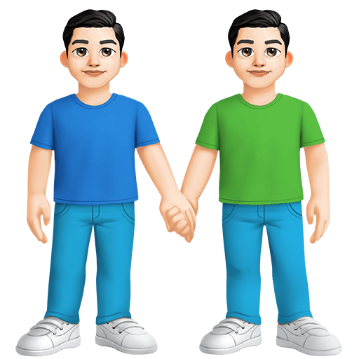 Due Uomini Che Si Tengono Per Mano: Carnagione Chiara