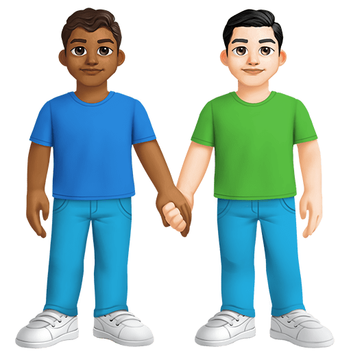 Due Uomini Che Si Tengono Per Mano: Carnagione Medio-Scura, Carnagione Chiara