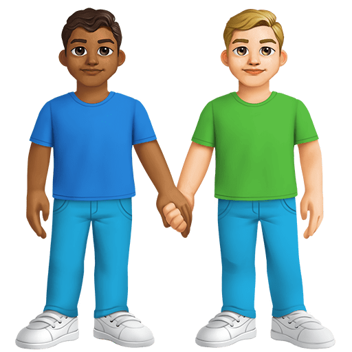 Due Uomini Che Si Tengono Per Mano: Carnagione Medio-Scura, Carnagione Medio-Chiara