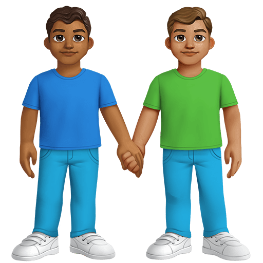 Due Uomini Che Si Tengono Per Mano: Carnagione Medio-Scura, Carnagione Media