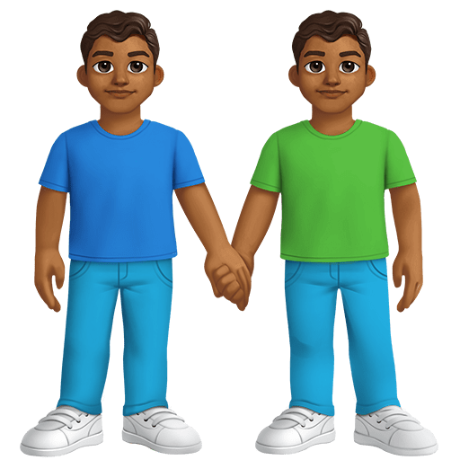 Due Uomini Che Si Tengono Per Mano: Carnagione Medio-Scura