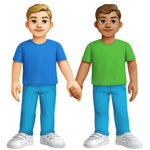 Due Uomini Che Si Tengono Per Mano: Carnagione Medio-Chiara, Carnagione Media