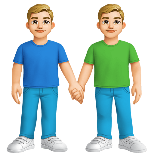 Due Uomini Che Si Tengono Per Mano: Carnagione Medio-Chiara