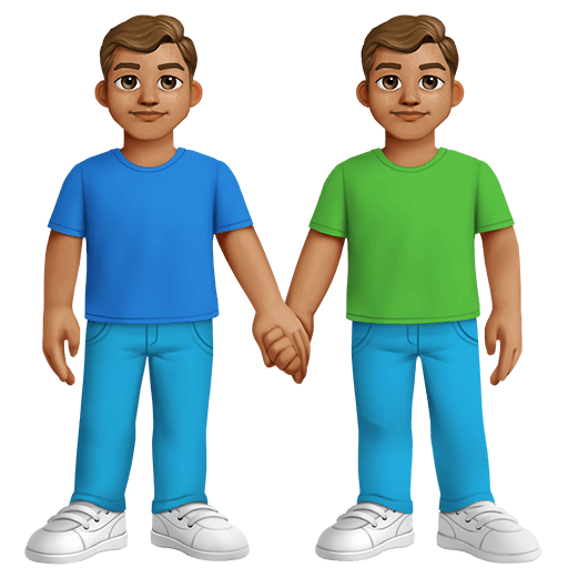 Due Uomini Che Si Tengono Per Mano: Carnagione Media