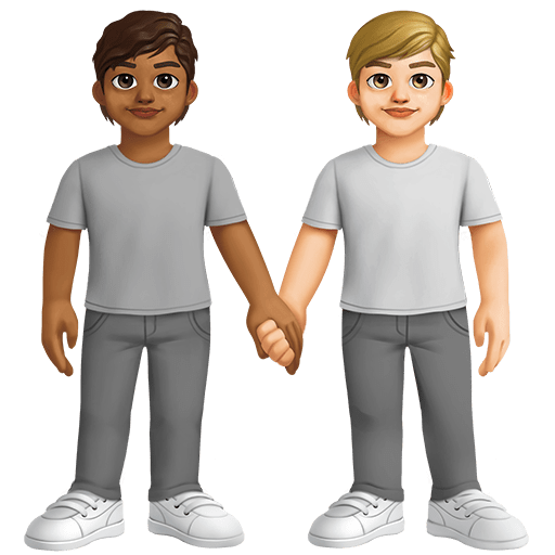 Persone Che Si Tengono Per Mano: Carnagione Medio-Scura, Carnagione Medio-Chiara