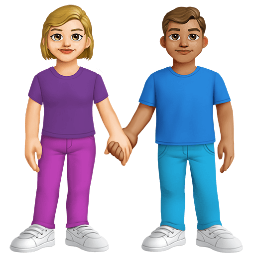 Donna E Uomo Che Si Tengono Per Mano: Carnagione Medio-Chiara, Carnagione Media