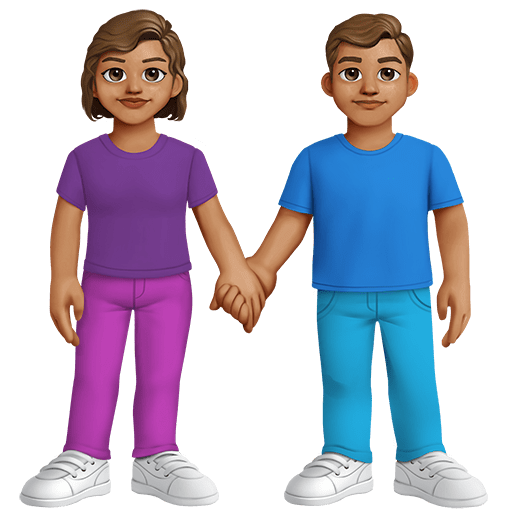 Donna E Uomo Che Si Tengono Per Mano: Carnagione Media