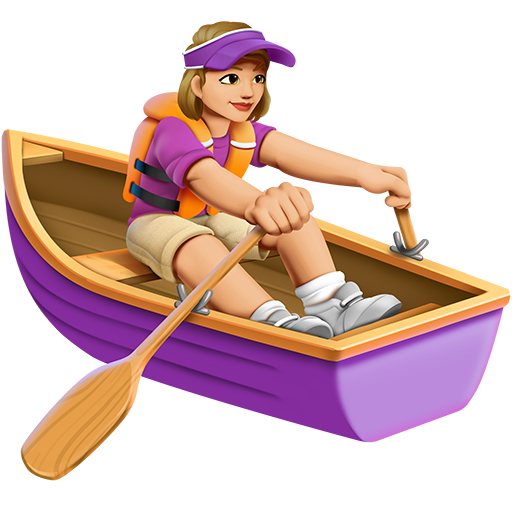 Donna In Barca A Remi: Carnagione Medio-Chiara