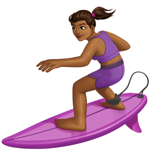 Surfista Donna: Carnagione Medio-Scura
