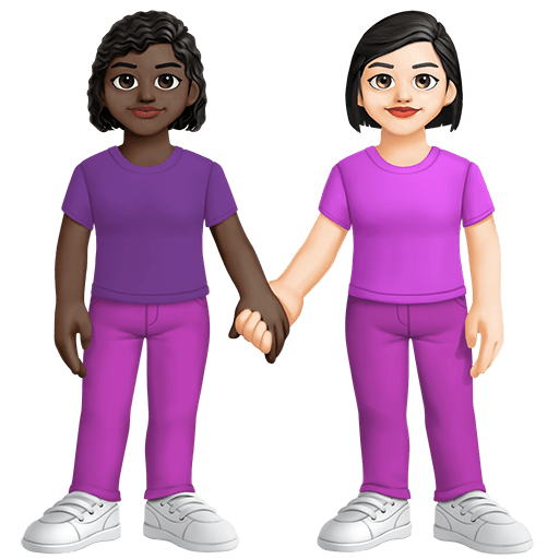Due Donne Che Si Tengono Per Mano: Carnagione Scura, Carnagione Chiara