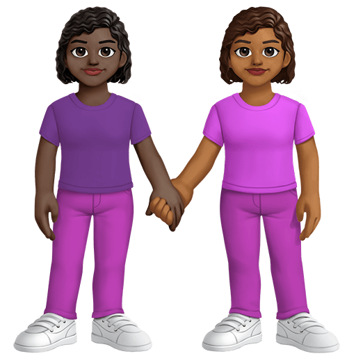 Due Donne Che Si Tengono Per Mano: Carnagione Scura, Carnagione Medio-Scura