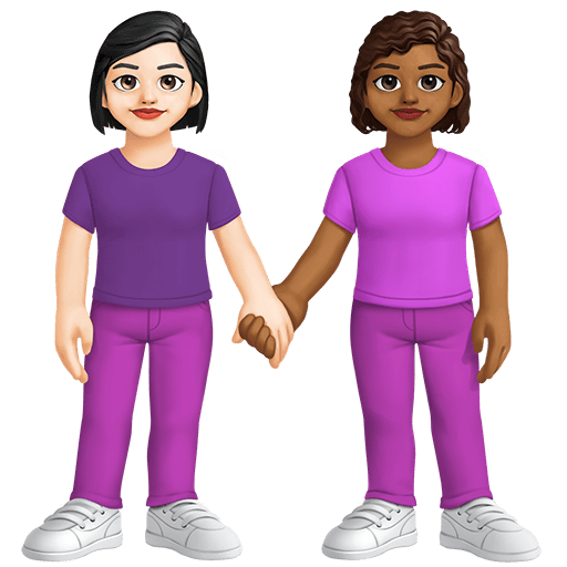 Due Donne Che Si Tengono Per Mano: Carnagione Chiara, Carnagione Medio-Scura