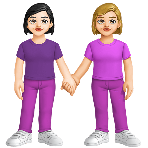 Due Donne Che Si Tengono Per Mano: Carnagione Chiara, Carnagione Medio-Chiara