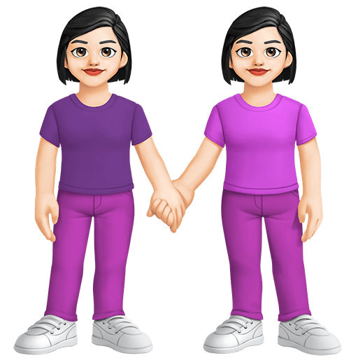 Due Donne Che Si Tengono Per Mano: Carnagione Chiara