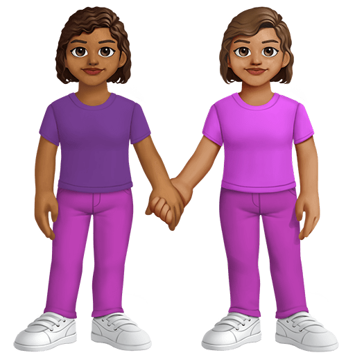 Due Donne Che Si Tengono Per Mano: Carnagione Medio-Scura, Carnagione Media
