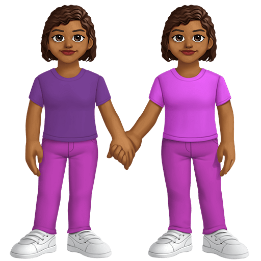 Due Donne Che Si Tengono Per Mano: Carnagione Medio-Scura
