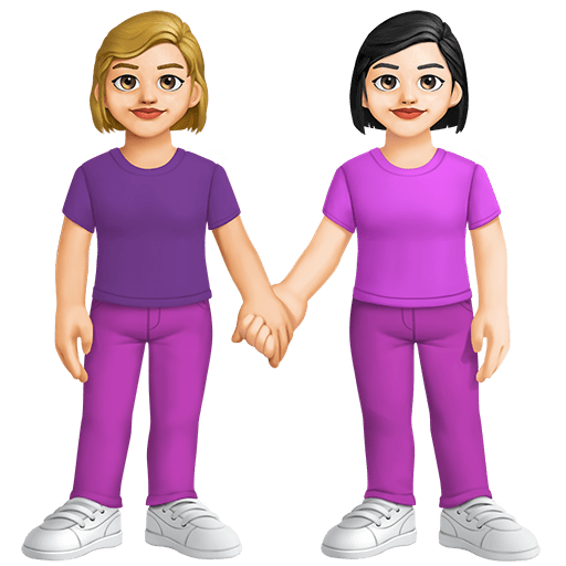 Due Donne Che Si Tengono Per Mano: Carnagione Medio-Chiara, Carnagione Chiara