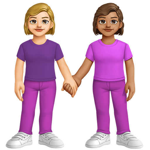 Due Donne Che Si Tengono Per Mano: Carnagione Medio-Chiara, Carnagione Media