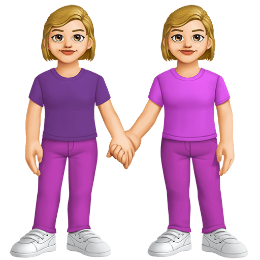 Due Donne Che Si Tengono Per Mano: Carnagione Medio-Chiara