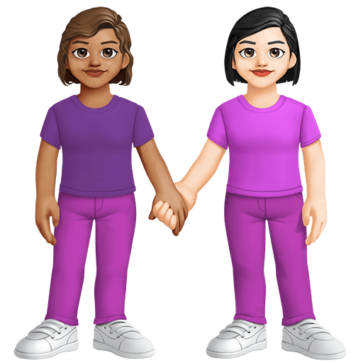 Due Donne Che Si Tengono Per Mano: Carnagione Media, Carnagione Chiara