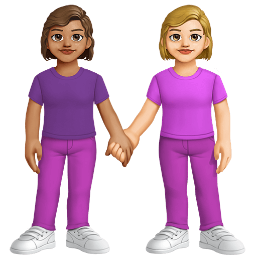 Due Donne Che Si Tengono Per Mano: Carnagione Media, Carnagione Medio-Chiara