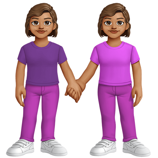 Due Donne Che Si Tengono Per Mano: Carnagione Media