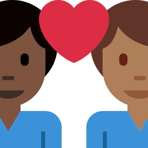 Casal Apaixonado: Homem, Homem, Pele Escura, Pele Morena Escura para Twitter (X) January 2025 Update