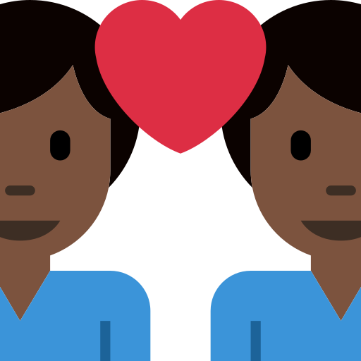 Casal Apaixonado: Homem, Homem, Pele Escura para Twitter (X) January 2025 Update