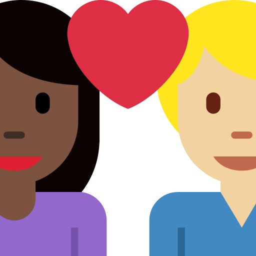 Casal Apaixonado: Mulher, Homem, Pele Escura, Pele Morena Clara para Twitter (X) January 2025 Update