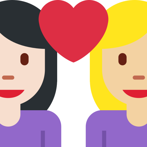 Casal Apaixonado: Mulher, Mulher, Pele Clara, Pele Morena Clara para Twitter (X) January 2025 Update