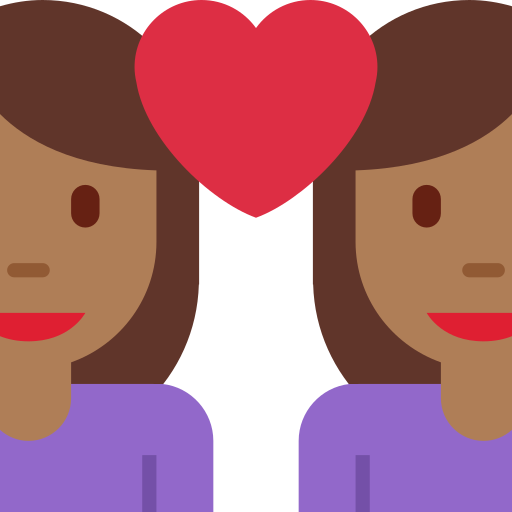 Casal Apaixonado: Mulher, Mulher, Pele Morena Escura para Twitter (X) January 2025 Update