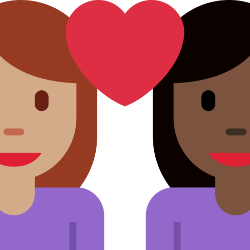 Casal Apaixonado: Mulher, Mulher, Pele Morena, Pele Escura para Twitter (X) January 2025 Update