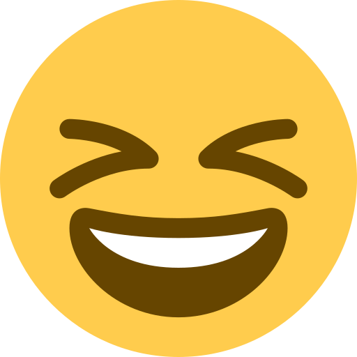 Grinning Squinting Face for Twitter (X) January 2025 Update