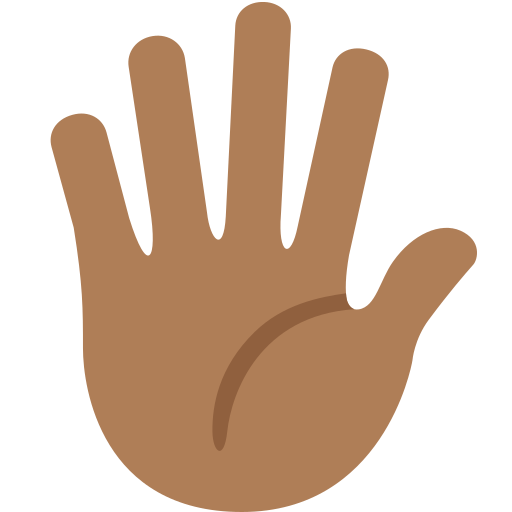 Hand with Fingers Splayed: Medium-Dark Skin Tone для Twitter (X) January 2025 Update