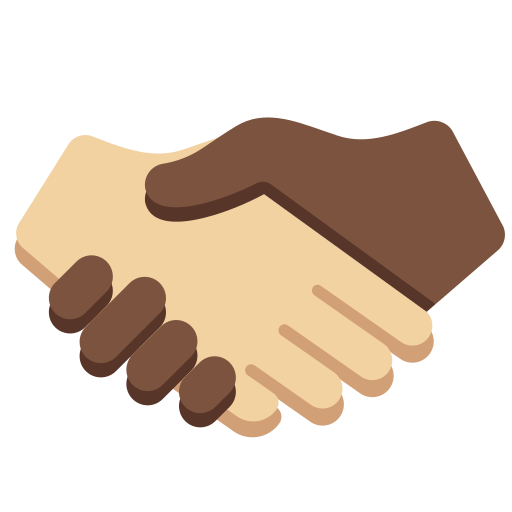 Рукостискання: світлий тон шкіри дуже темний тон шкіри для Twitter (X) January 2025 Update