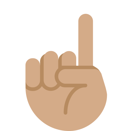 Указательный палец вверх: средний тон кожи для Twitter (X) January 2025 Update