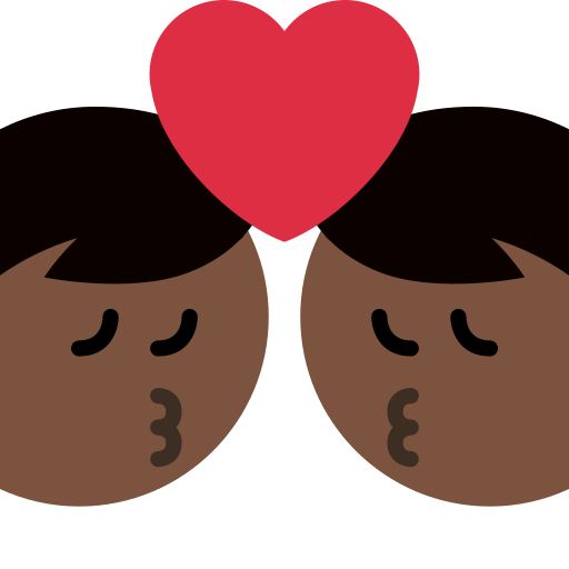 Поцілунок: чоловік чоловік дуже темний тон шкіри для Twitter (X) January 2025 Update