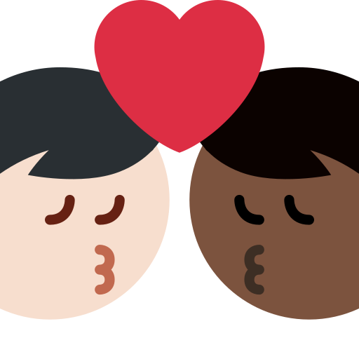 Beijo: Homem, Homem, Pele Clara, Pele Escura para Twitter (X) January 2025 Update