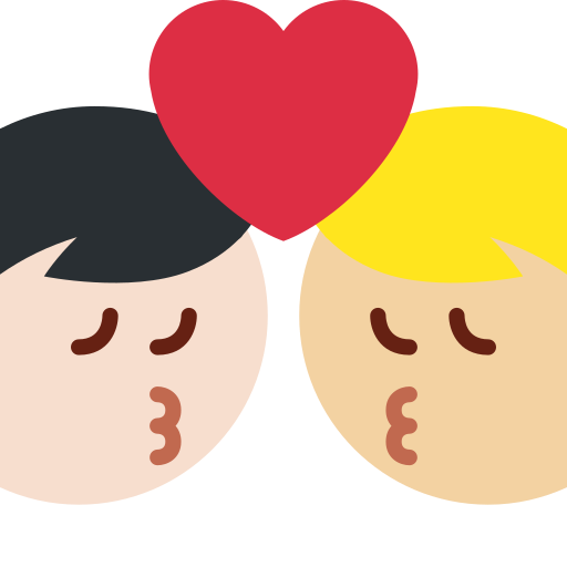 Beijo: Homem, Homem, Pele Clara, Pele Morena Clara para Twitter (X) January 2025 Update