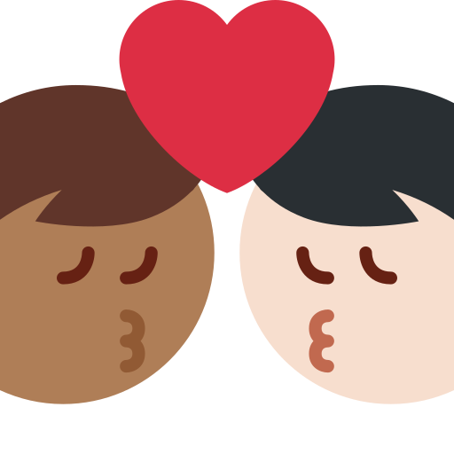 Beijo: Homem, Homem, Pele Morena Escura, Pele Clara para Twitter (X) January 2025 Update