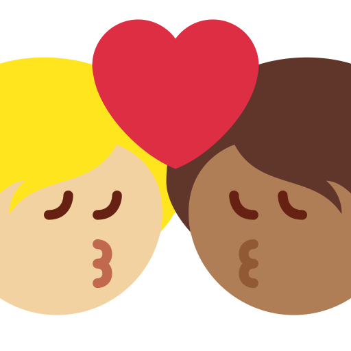 Поцілунок: дорослий дорослий світлий тон шкіри темний тон шкіри для Twitter (X) January 2025 Update