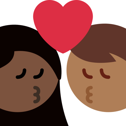 Beijo: Mulher, Homem, Pele Escura, Pele Morena Escura para Twitter (X) January 2025 Update