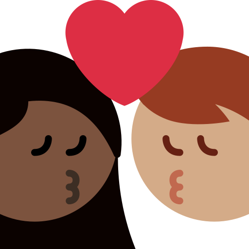 Beijo: Mulher, Homem, Pele Escura, Pele Morena para Twitter (X) January 2025 Update