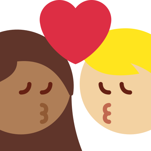 Beijo: Mulher, Homem, Pele Morena Escura, Pele Morena Clara para Twitter (X) January 2025 Update